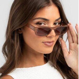 Otra Mabel Coffee Brown transparent Sunglasses frame and brown lenses w Case